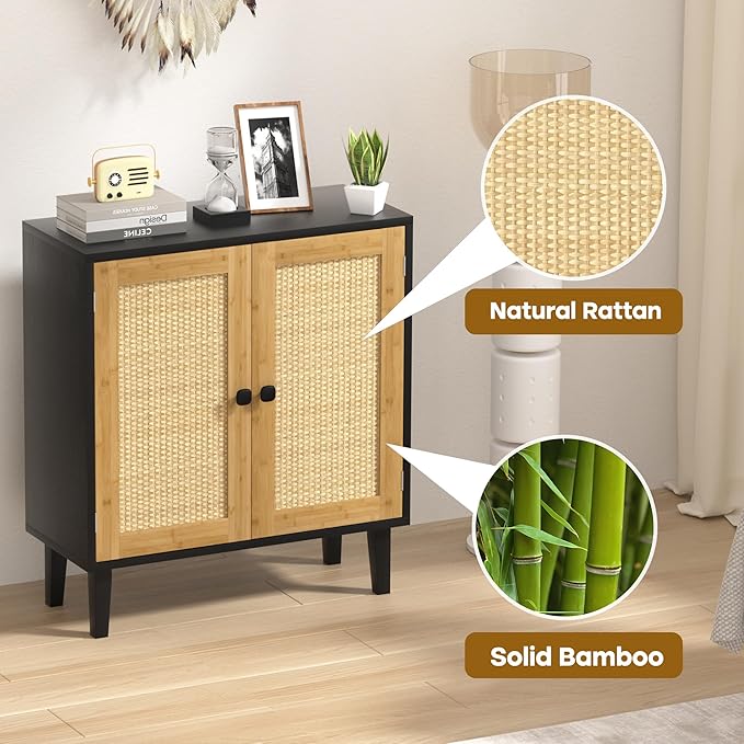 Bamboo Sideboard Buffet Cabinet - Image 4