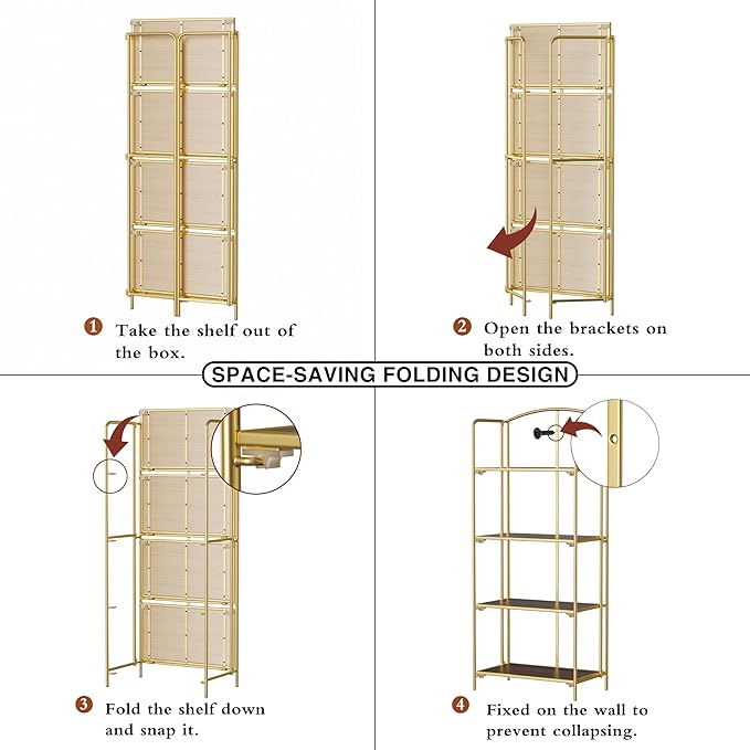 Crofy No Assembly Folding Bookshelf - Image 6