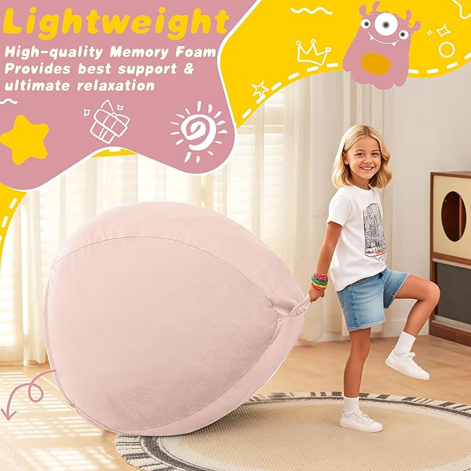 HABUTWAY 2FT Bean Bag Chair, Teardrop Bean Bag Chair Luxurious Velvet Ultra - Image 5