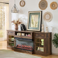 ROCKPOINT 3 Sided Glass 80" Fireplace TV Stand by ROCKPOINT