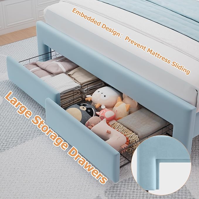 Full Upholstered LED Bed Frame - Image 4