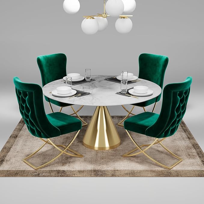 Ottomanson Royal Dining Chairs Set of 6 – Upholstered Tufted Microfiber - Image 2