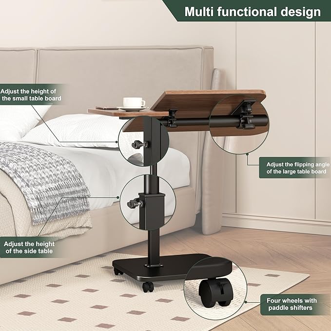 Adjustable Height C Shaped End Table - Image 6