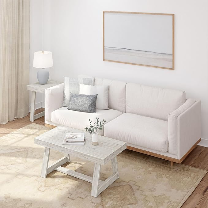 Plank+Beam Classic Rectangular Coffee Table, 40 Inch Farmhouse Coffee Table - Image 6