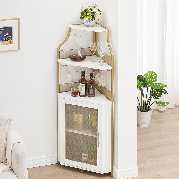 GarveeHome Corner Wine Cabinet - Image 9