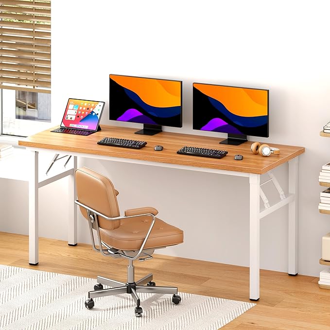 DlandHome Computer Desk 62 inches Office Desk Computer Table Study Writing Desk - Image 2