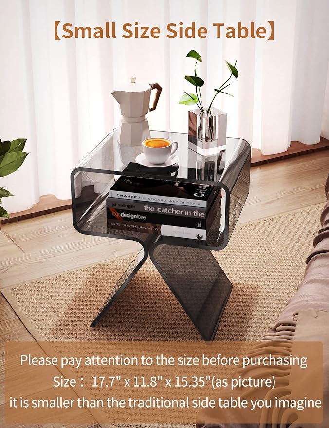 Acrylic Nightstand Side Table Modern Design Clear Home Decor Display End Table - Image 4