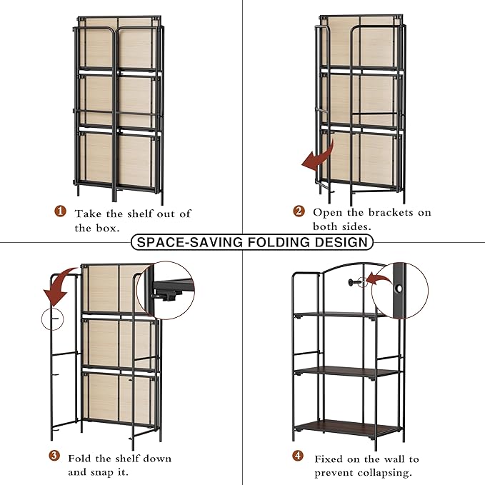 Crofy No Assembly Folding Bookshelf - Image 6