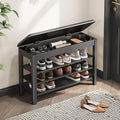 Shoe Rack Bench Seat Rubberwood 3-Tier Wooden Storage Bench 550lbs Compact by IUNVR