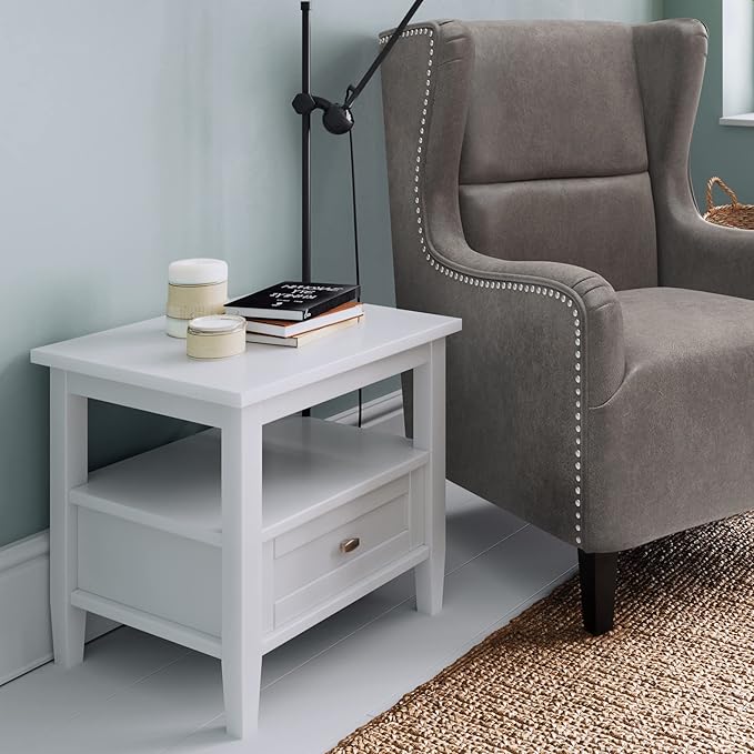 SIMPLIHOME Warm Shaker SOLID WOOD 20 inch Wide Rectangle Transitional End Table - Image 2