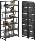 BHG Vintage Multifunctional Folding Bookshelf, No-Assembly Plant Stand Storage by BHG