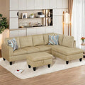 L Shaped Sectional Sofa with Ottoman, Modern Couches by GlasFlength