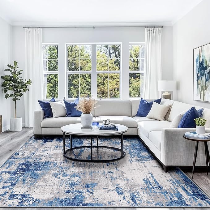 Washable Area Rugs 8'x10' Non-Slip Modern Abstract Soft - Image 6