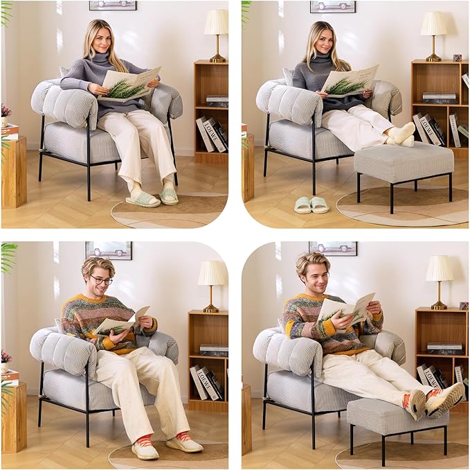 HollyHOME Modern Velvet Accent Chair - Image 8