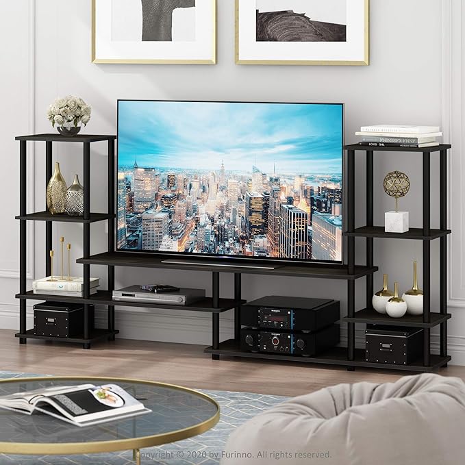 FURINNO Turn-N-Tube Grand Entertainment Center, Espresso/Black - Image 2