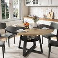 GarveeHome Round Dining Table for 4-6, 47.2" Farmhouse Kitchen Table by GarveeHome