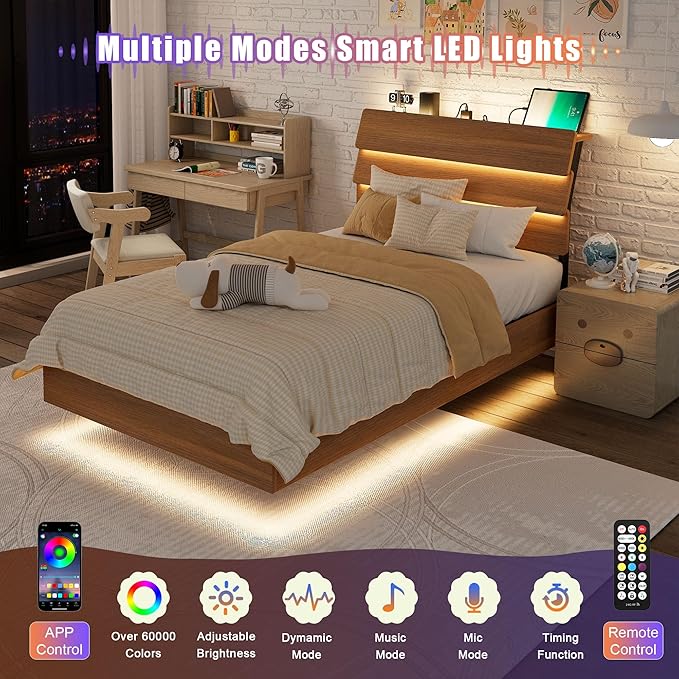 Feonase Floating Bed Frame Twin - Image 3