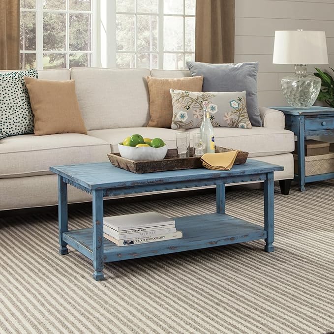 Rustic Rectangular Coffee Table, 42 in. W x 24 in. D x 18 in. H, Living Room - Image 2