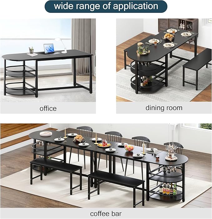 soges Dining Table for 4-6 Person, 71 inch Long Kitchen Dining Table for Living - Image 4