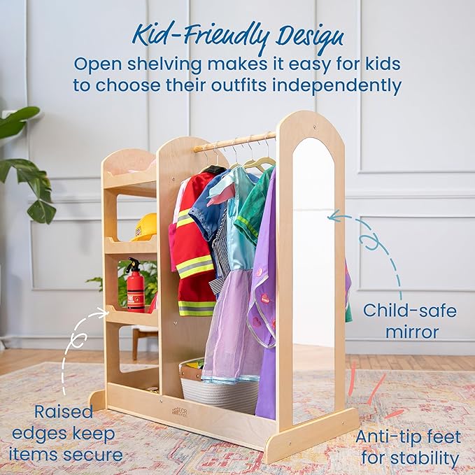 ECR4Kids Dress Up Center with Mirrors, Costume Organizer - Image 5