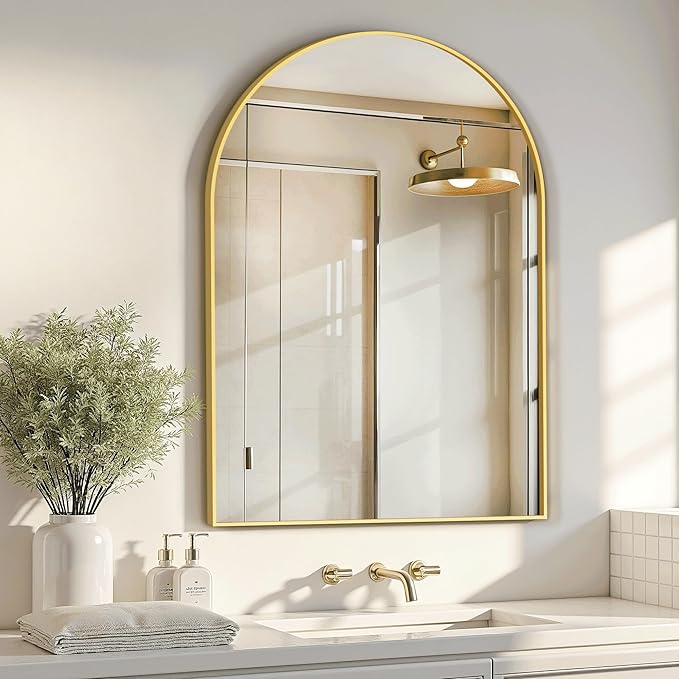 Arched Bathroom Mirror for Wall, Mirror for Vanity, Metal Frame - Image 4