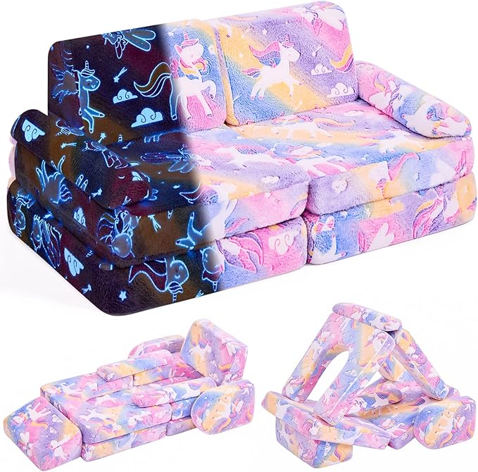 IFNOW Modular Kids Play Couch, Toddler Couch Kids Sofa, Child Sectional Sofa by IFNOW