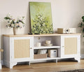 GarveeHome Rattan TV Stand for 70 Inch TV, Boho Entertainment Center by GarveeHome