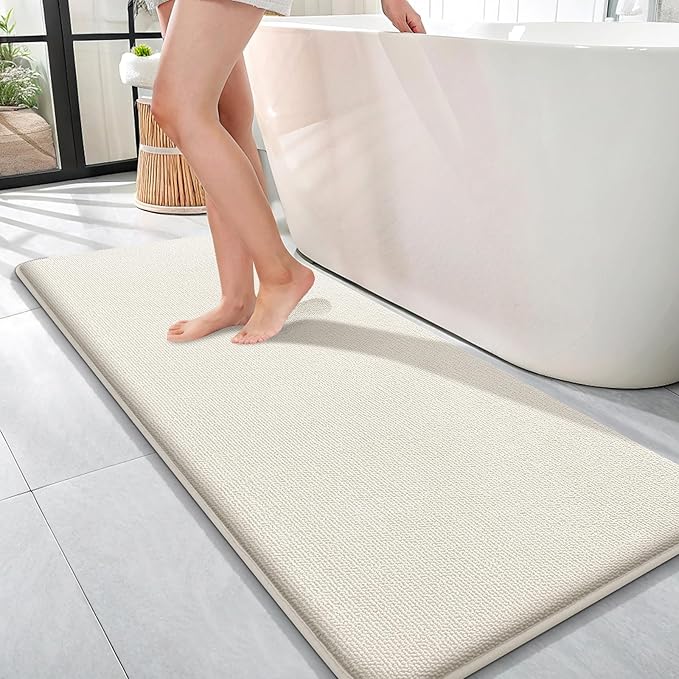 OLANLY Thick Memory Foam Bath Mat Rug 47x17, Extra Soft Absorbent Bathroom Rug by OLANLY