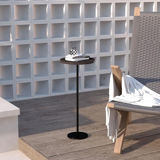 Round Pedestal Table Upgraded Side Black Drink - Image 6