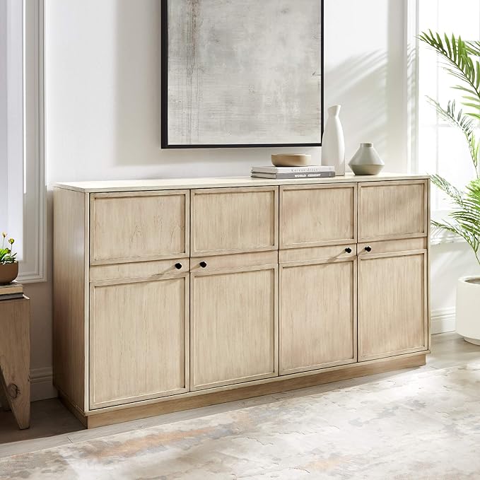 Walker Edison Alden Versatile 4 Door Framed-Storage-Sideboard, 62 Inch - Image 2