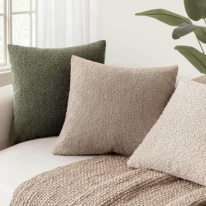 Foindtower Set of 2, Decorative Textured Boucle Throw Pillow Covers Accent - Image 6