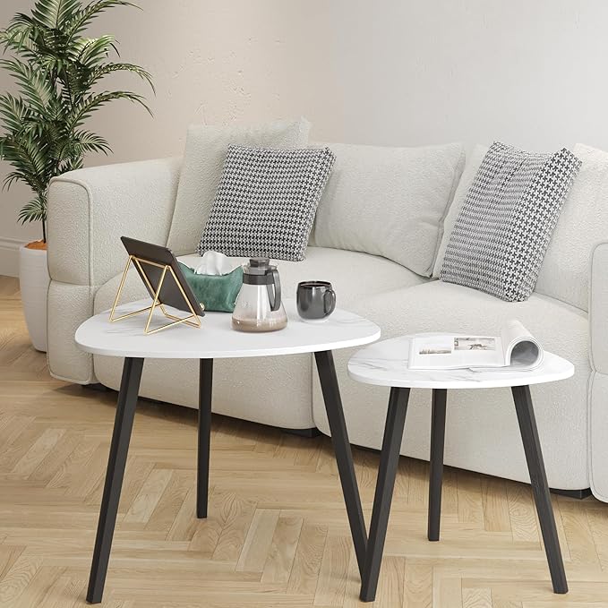 BAMEOS Bamboo Nesting Triangle End Table - Image 4