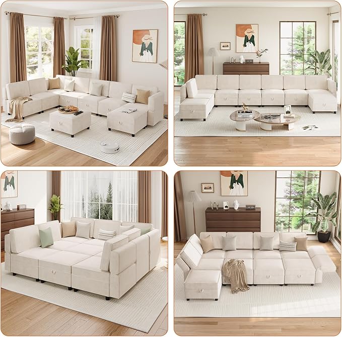 Modular Sectional 9-Seat Sofa, L Shaped Sectional Couch - Image 8