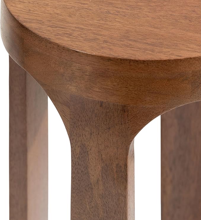 Kate and Laurel Dahl Wooden Round Drink Table; 8 x 23; Walnut Brown; - Image 8