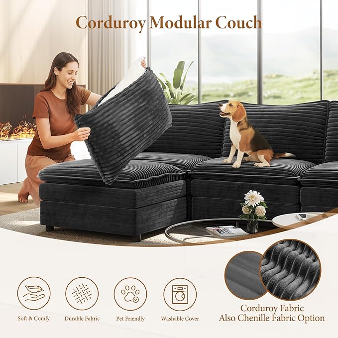 Vesgantti Large Modular Sectional Sofa, Big Comfy Cloud Couch - Image 6