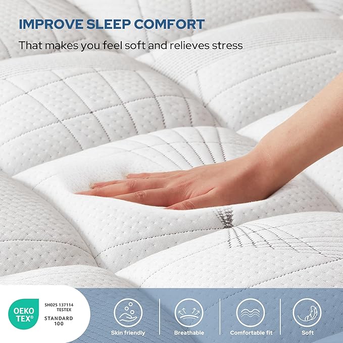 BEDLORE King Mattress Topper, Viscose Made from Bamboo Soft Pillow Top Mattress - Image 2