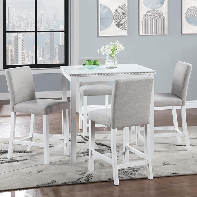 KEIKI 5-Piece Counter Height Dining Table Set - Image 2