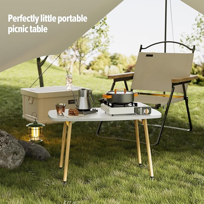 WOHOMO Folding Coffee Table White Small Coffee Tables - Image 7
