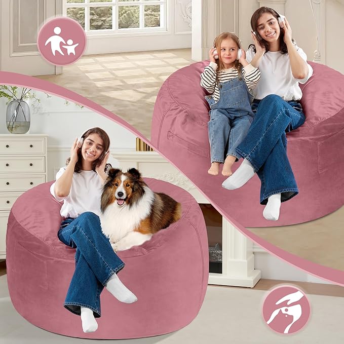 Homguava 3FT Bean Bag Chair: 3' Bean Bags - Image 3