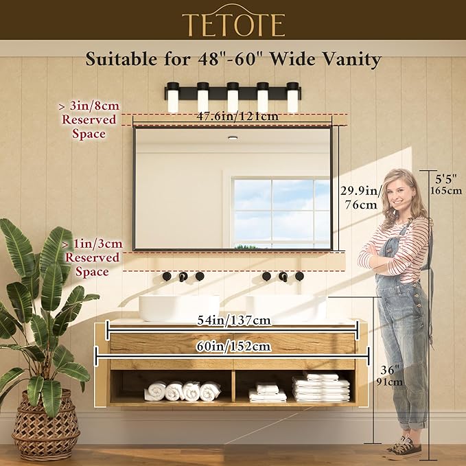 TETOTE Brushed Gold Frame Mirror - Image 5