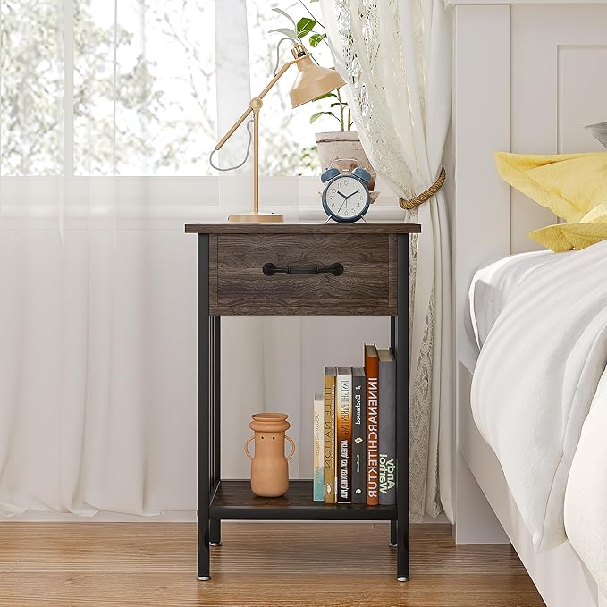 VECELO Nightstands, Industrial Side Table/End Tables - Image 8