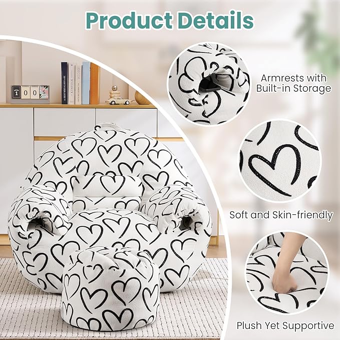 DAICO Bean Bag Chairs for Adults Comfy Accent Chair - Image 3