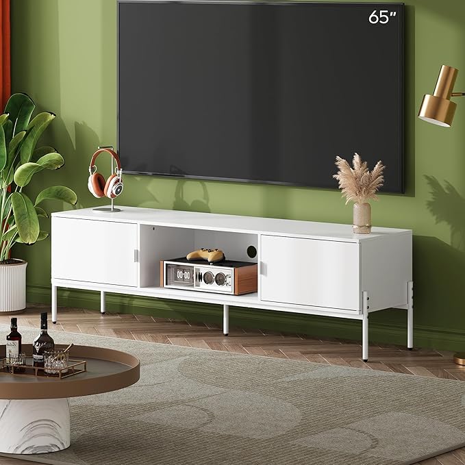 WLIVE Modern TV Stand for 65 Inch TV, Mid Century Entainment Center - Image 7