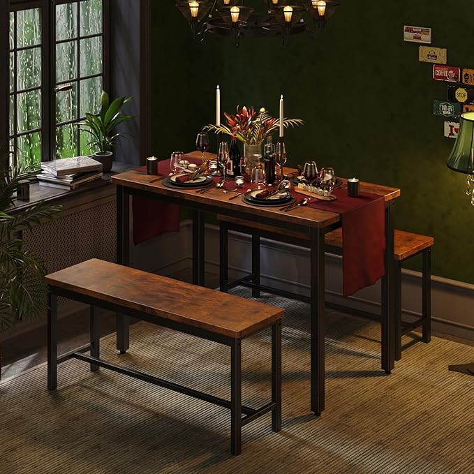 Tatub Dining Table Set for 4, 3-Piece Kitchen Table - Image 6