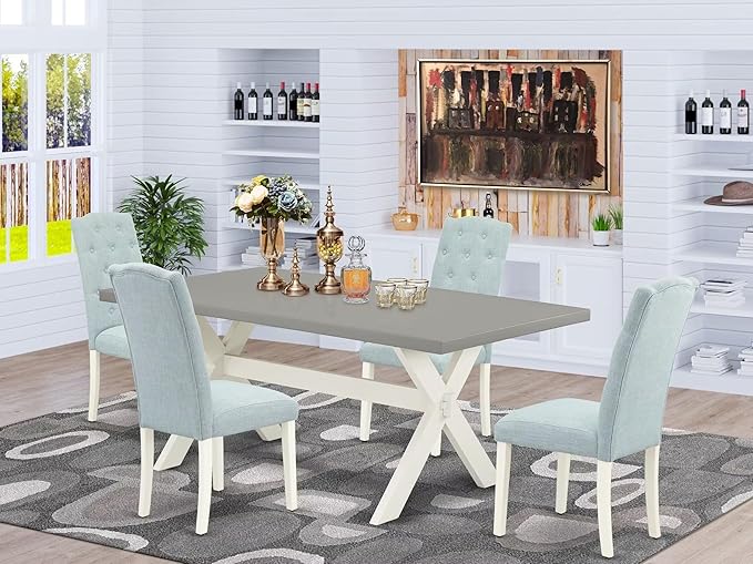 East West Furniture X097CE215-5 5 Piece Dining Room Table Set Includes a - Image 2