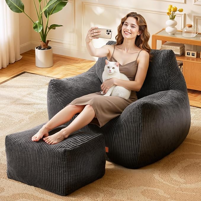 Big Bean Bag Chair for Adults & Kids, Ultra Soft Living Room Bean Bag - Image 5