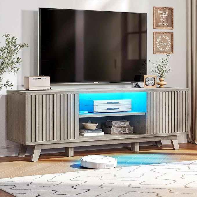YITAHOME Television Stand for Living Room, Fluted TV Stand - Image 6