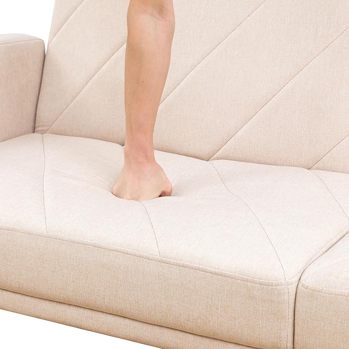 Fold Out Modern Couch Convertible Chair Bed, Sleeper Sofa 2 Seater Loveseat - Image 9