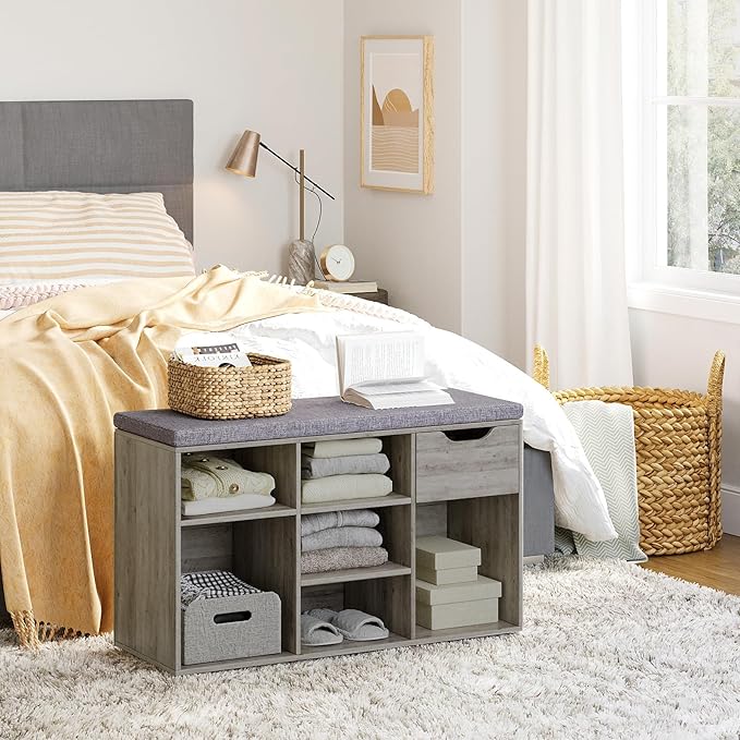 DINZI LVJ Shoe Bench, Entryway Storage Bench - Image 9