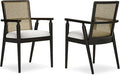 Signature Design by Ashley Galliden Rustic Solid Wood Upholstered Dining Arm by SignatureDesignbyAshley
